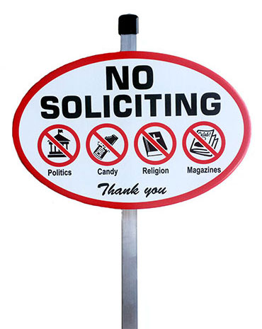 No Soliciting Yard Sign